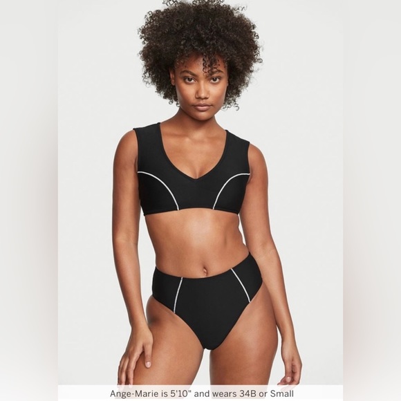 🆕 VICTORIA'S SECRET VS SWIM Sexy Sport Mid-Rise Bikini Bottom XXLARGE 20 Black - Picture 3 of 15